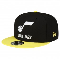 Utah Jazz New Era Official Team Color 2Tone 9FIFTY Snapback Hat - Black/Yellow