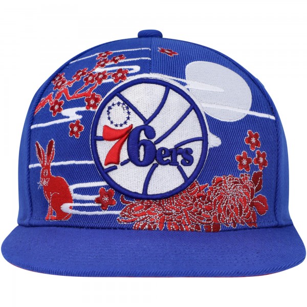 Бейсболка Philadelphia 76ers Mitchell & Ness Hardwood Classics Asian Heritage Scenic - Royal