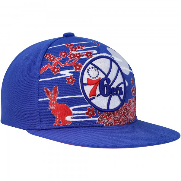 Бейсболка Philadelphia 76ers Mitchell & Ness Hardwood Classics Asian Heritage Scenic - Royal