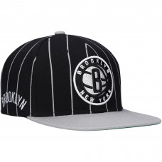 Бейсболка Brooklyn Nets Mitchell & Ness Hardwood Classics Pinstripe - Black/Gray