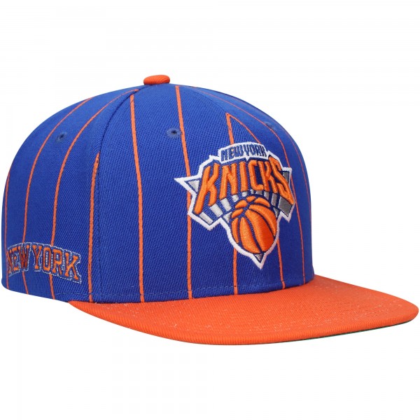 Бейсболка New York Knicks Mitchell & Ness Hardwood Classics Pinstripe - Blue/Orange
