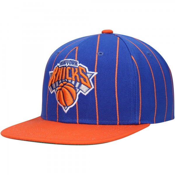 Бейсболка New York Knicks Mitchell & Ness Hardwood Classics Pinstripe - Blue/Orange