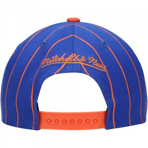 Бейсболка New York Knicks Mitchell & Ness Hardwood Classics Pinstripe - Blue/Orange