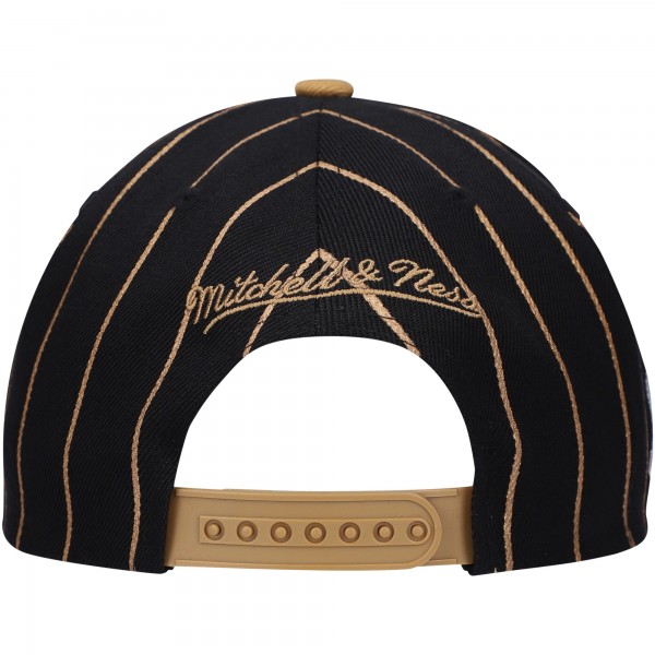 Бейсболка Philadelphia 76ers Mitchell & Ness Hardwood Classics Pinstripe - Black/Gold