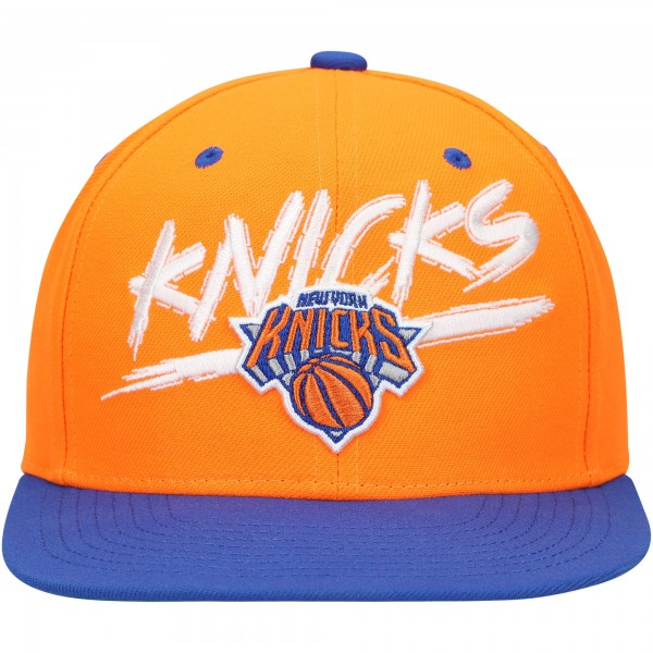 Бейсболка New York Knicks Mitchell & Ness Hardwood Classics Soul Transcript - Orange/Blue