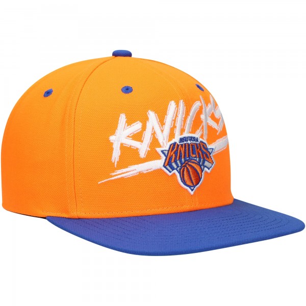 Бейсболка New York Knicks Mitchell & Ness Hardwood Classics Soul Transcript - Orange/Blue