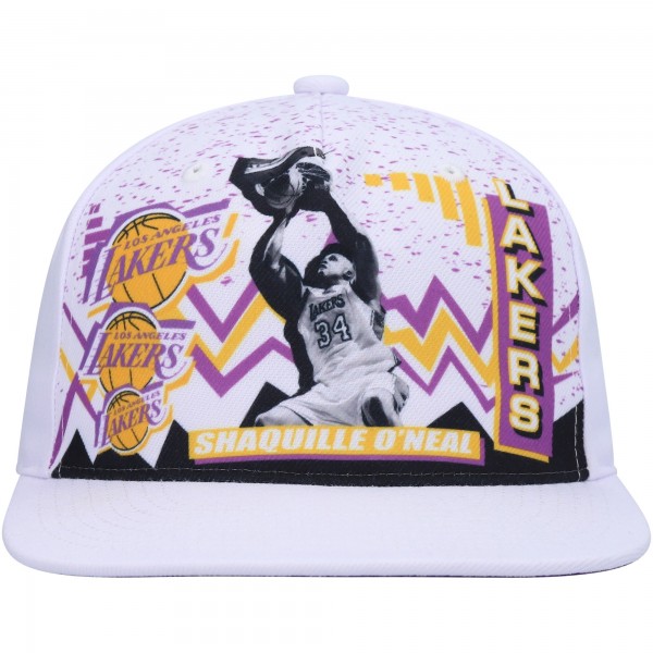 Бейсболка Shaquille ONeal Los Angeles Lakers Mitchell & Ness Hardwood Classics 90s Playa Deadstock - White