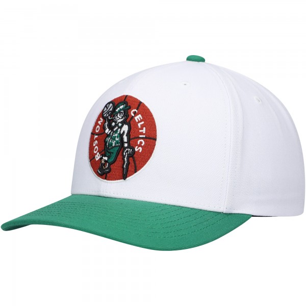 Бейсболка Boston Celtics Mitchell & Ness Hardwood Classics Core 2-Tone 2.0 Pro - White/Green