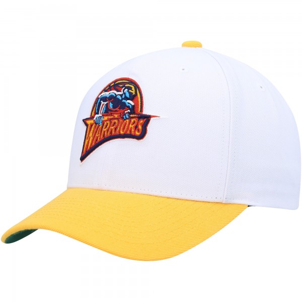 Golden State Warriors Mitchell & Ness White/Gold Hardwood Classics Core 2-Tone 2.0 Pro Snapback Hat