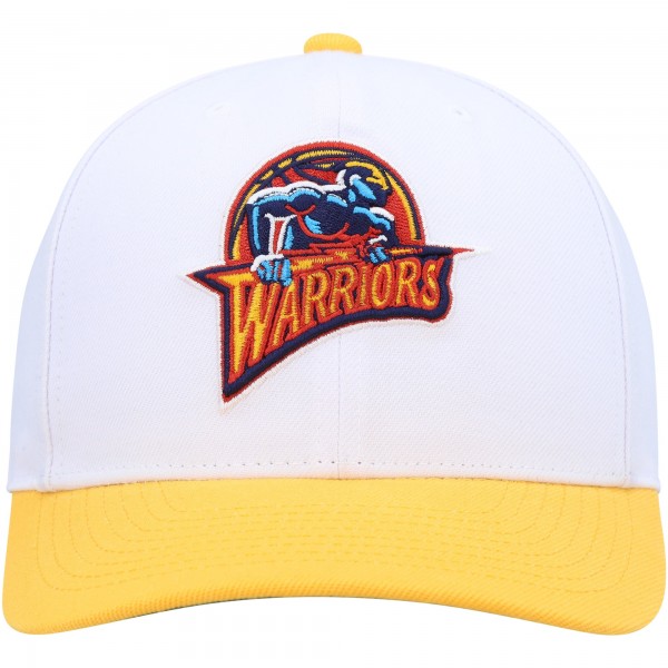 Golden State Warriors Mitchell & Ness White/Gold Hardwood Classics Core 2-Tone 2.0 Pro Snapback Hat