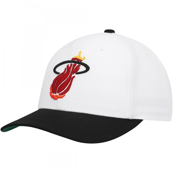 Miami Heat Mitchell & Ness White/Black Hardwood Classics Core 2-Tone 2.0 Pro Snapback Hat