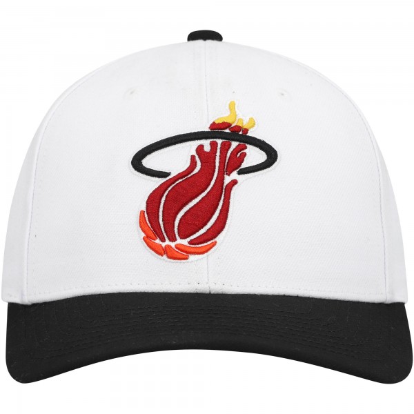 Miami Heat Mitchell & Ness White/Black Hardwood Classics Core 2-Tone 2.0 Pro Snapback Hat
