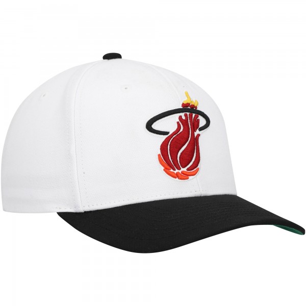 Miami Heat Mitchell & Ness White/Black Hardwood Classics Core 2-Tone 2.0 Pro Snapback Hat
