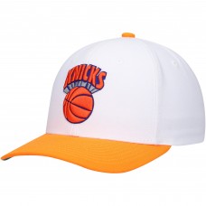 New York Knicks Mitchell & Ness Hardwood Classics Core 2-Tone 2.0 Pro Snapback Hat - White/Orange