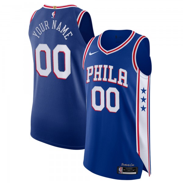 Джерси Philadelphia 76ers Nike Royal Custom Authentic - Icon Edition