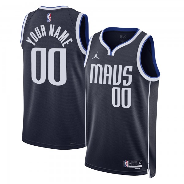 Именная игровая джерси Dallas Mavericks Jordan Brand Unisex 2022/23 Swingman Custom - Statement Edition - Navy