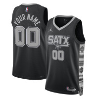 Именная джерси Unisex San Antonio Spurs Jordan Brand Black 2022/23 Swingman - Statement Edition