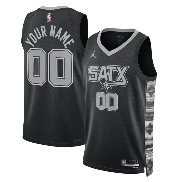 Именная джерси Unisex San Antonio Spurs Jordan Brand Black 2022/23 Swingman - Statement Edition