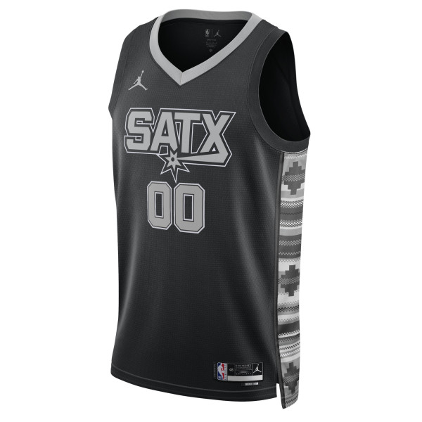 Именная джерси Unisex San Antonio Spurs Jordan Brand Black 2022/23 Swingman - Statement Edition