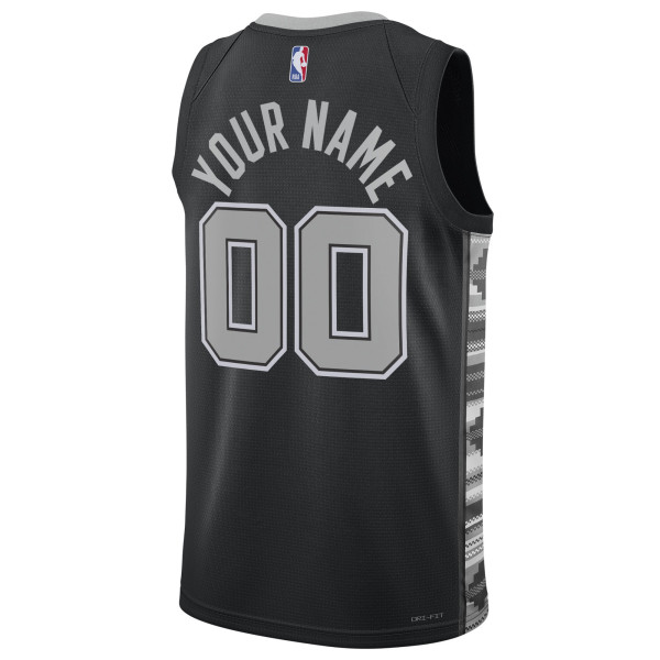 Именная джерси Unisex San Antonio Spurs Jordan Brand Black 2022/23 Swingman - Statement Edition