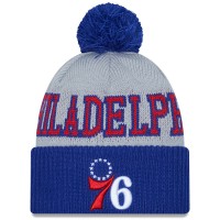 Шапка с помпоном Philadelphia 76ers New Era Tip-Off Two-Tone Cuffed Knit - Royal/Gray