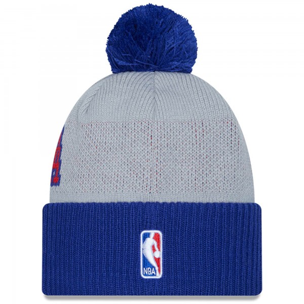 Шапка с помпоном Philadelphia 76ers New Era Tip-Off Two-Tone Cuffed Knit - Royal/Gray