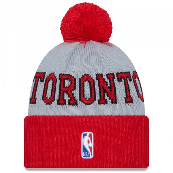 Шапка с помпоном Toronto Raptors New Era Tip-Off Two-Tone Cuffed Knit - Red/Gray
