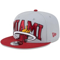 Бейсболка Miami Heat New Era Gray/Red Tip-Off Two-Tone 9FIFTY Snapback