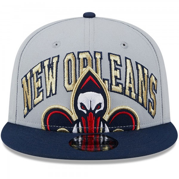 Бейсболка New Orleans Pelicans New Era Gray/Navy Tip-Off Two-Tone 9FIFTY