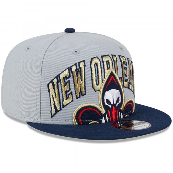 Бейсболка New Orleans Pelicans New Era Gray/Navy Tip-Off Two-Tone 9FIFTY