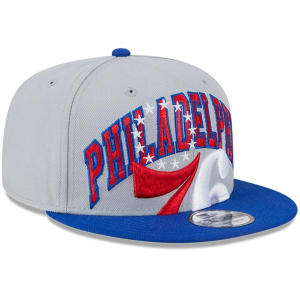 Бейсболка Philadelphia 76ers New Era Tip-Off Two-Tone 9FIFTY - Gray/Royal