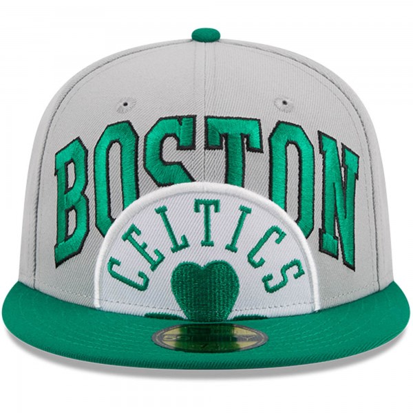 Бейсболка Boston Celtics New Era Tip-Off Two-Tone 59FIFTY - Gray/Kelly Green