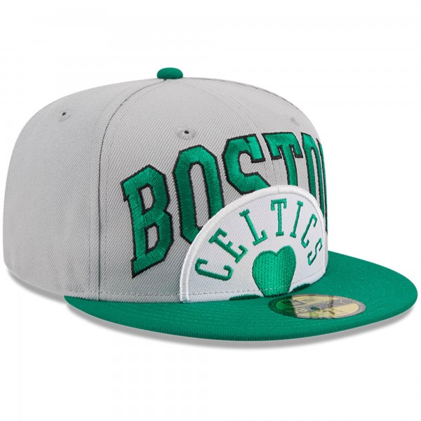 Бейсболка Boston Celtics New Era Tip-Off Two-Tone 59FIFTY - Gray/Kelly Green