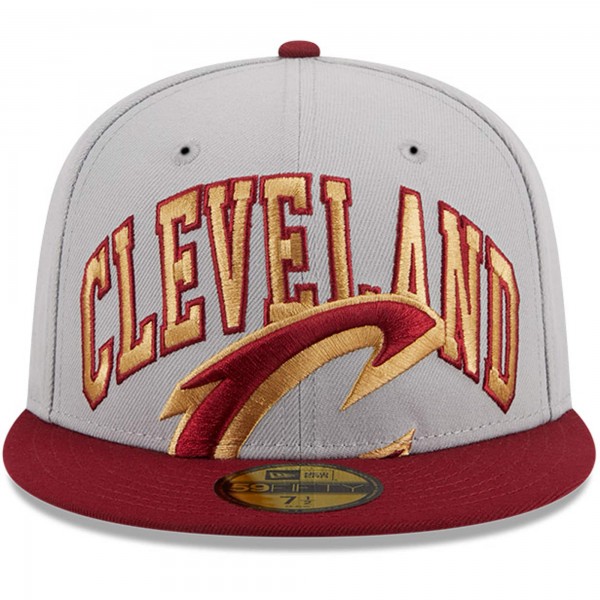 Бейсболка Cleveland Cavaliers New Era Gray/Wine Tip-Off Two-Tone 59FIFTY