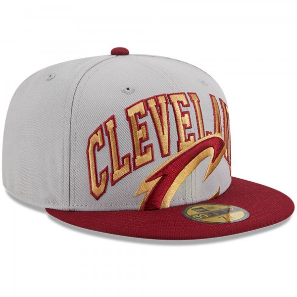 Бейсболка Cleveland Cavaliers New Era Gray/Wine Tip-Off Two-Tone 59FIFTY