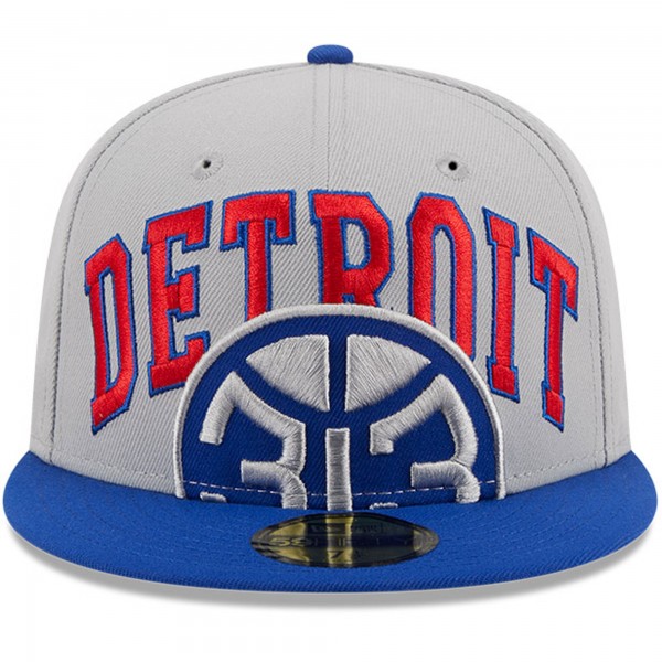 Бейсболка Detroit Pistons New Era Gray/Blue Tip-Off Two-Tone 59FIFTY
