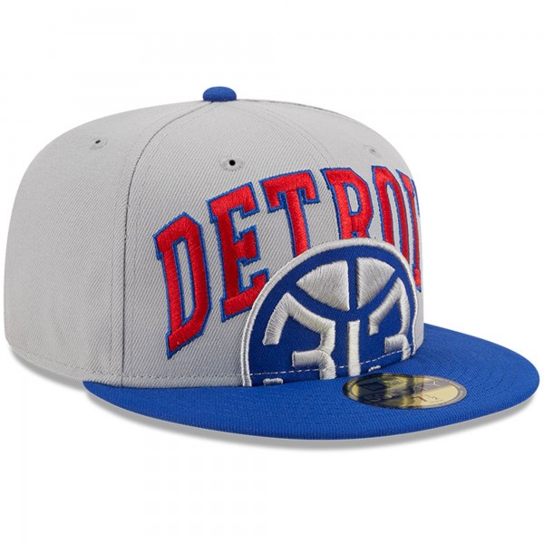 Бейсболка Detroit Pistons New Era Gray/Blue Tip-Off Two-Tone 59FIFTY