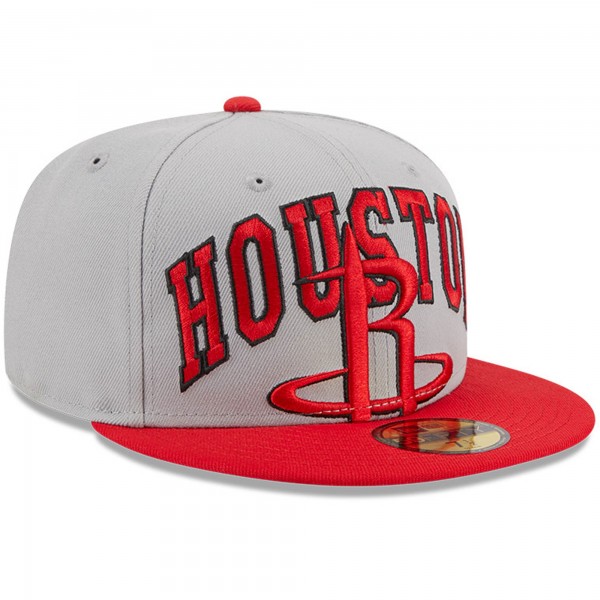 Бейсболка Houston Rockets New Era Gray/Red Tip-Off Two-Tone 59FIFTY