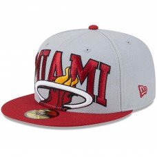 Бейсболка Miami Heat New Era Tip-Off Two-Tone 59FIFTY - Gray/Red
