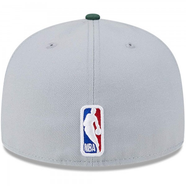 Бейсболка Milwaukee Bucks New Era Tip-Off Two-Tone 59FIFTY - Gray/Hunter Green