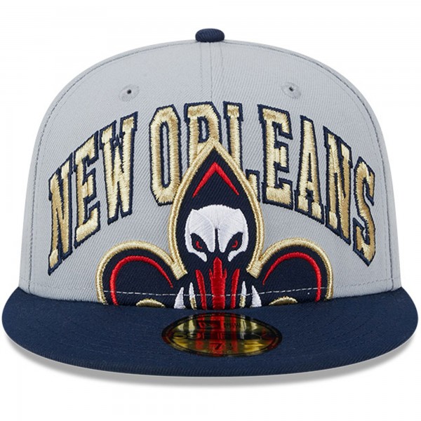 Бейсболка New Orleans Pelicans New Era Gray/Navy Tip-Off Two-Tone 59FIFTY