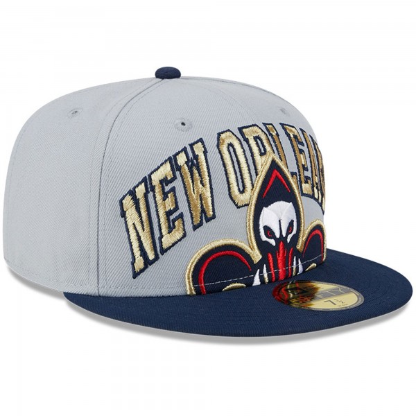 Бейсболка New Orleans Pelicans New Era Gray/Navy Tip-Off Two-Tone 59FIFTY