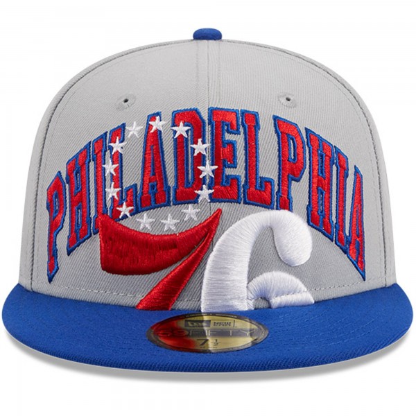 Бейсболка Philadelphia 76ers New Era Tip-Off Two-Tone 59FIFTY - Gray/Royal