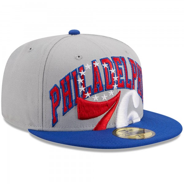 Бейсболка Philadelphia 76ers New Era Tip-Off Two-Tone 59FIFTY - Gray/Royal