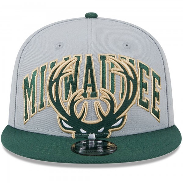 Бейсболка Milwaukee Bucks New Era Youth Tip-Off Two-Tone 9FIFTY - Gray/Hunter Green