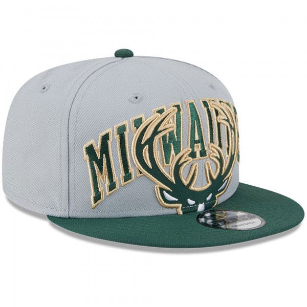 Бейсболка Milwaukee Bucks New Era Youth Tip-Off Two-Tone 9FIFTY - Gray/Hunter Green