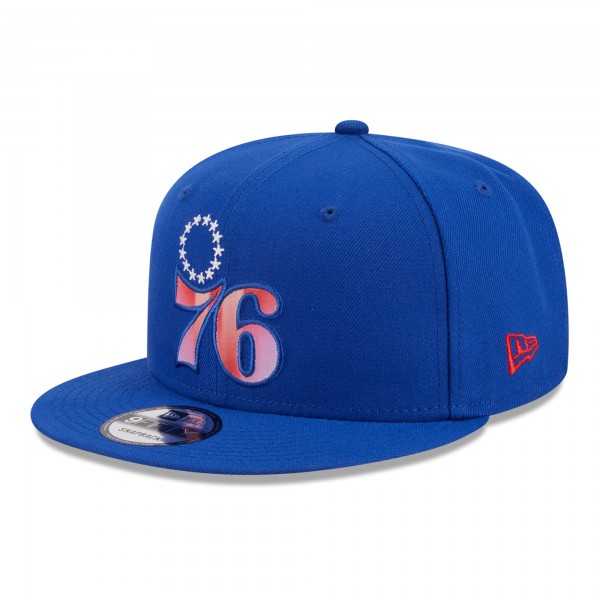 Бейсболка Philadelphia 76ers New Era Royal Gradient Undervisor 9FIFTY Snapback