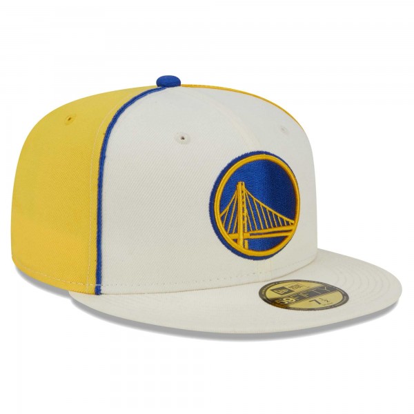 Бейсболка Golden State Warriors New Era Cream Piped Pop Panel 59FIFTY
