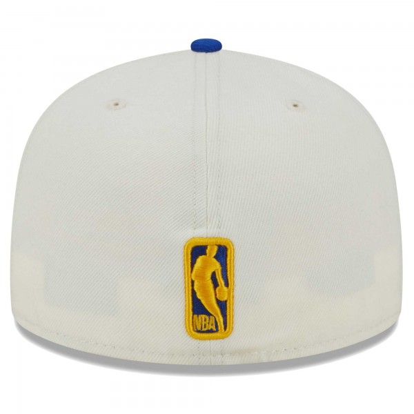 Бейсболка Golden State Warriors New Era Cream Piped Pop Panel 59FIFTY
