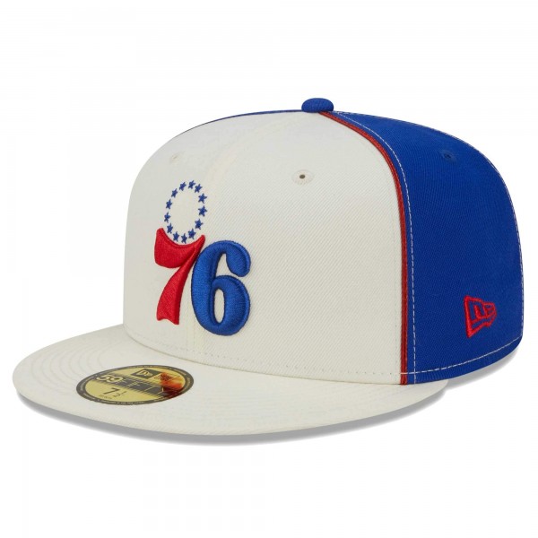 Бейсболка Philadelphia 76ers New Era Piped Pop Panel 59FIFTY - Cream